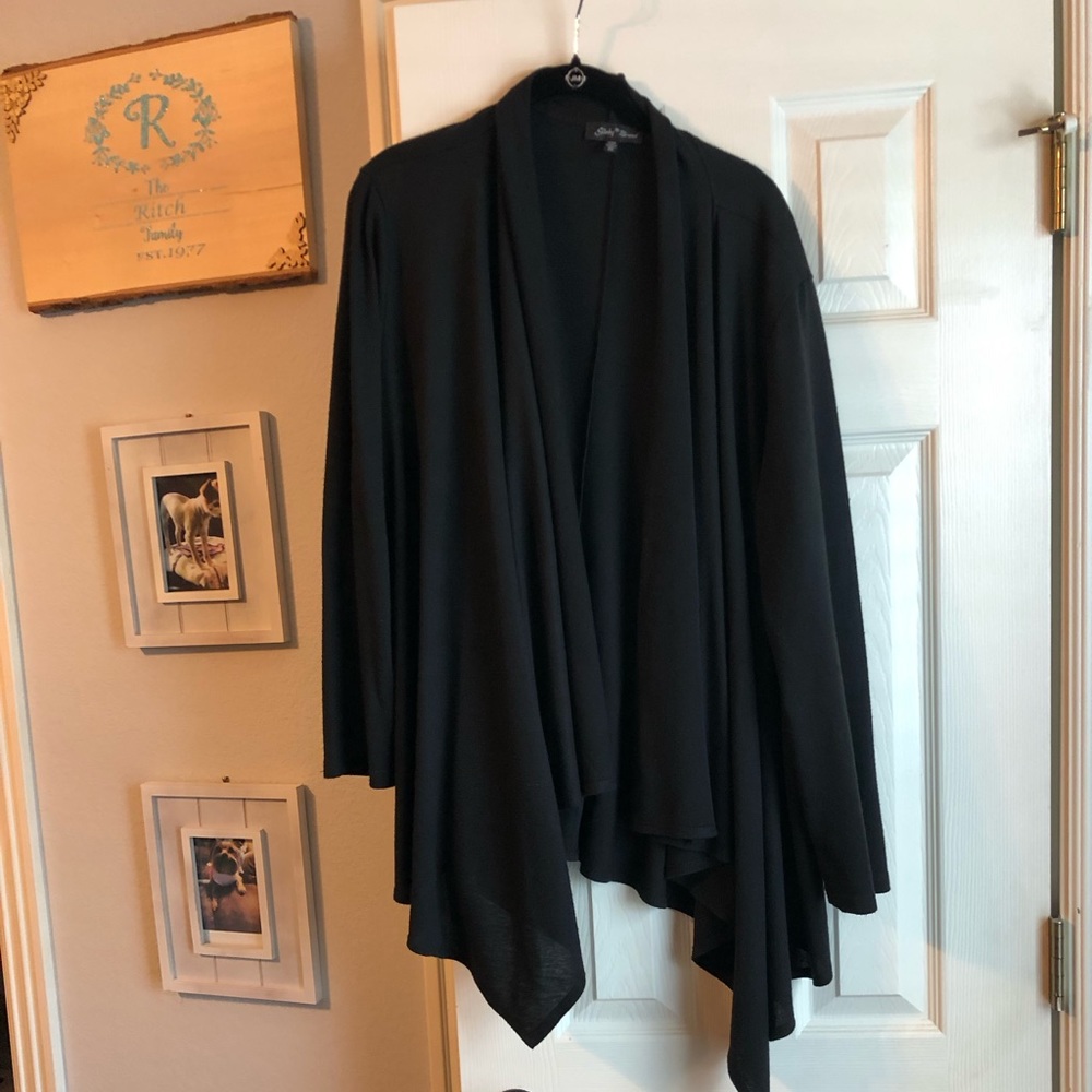 Ladies black plus size soft jacket perfect with dresses or pants